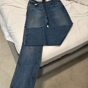 Reformation Zip Crop Straight Leg Jeans